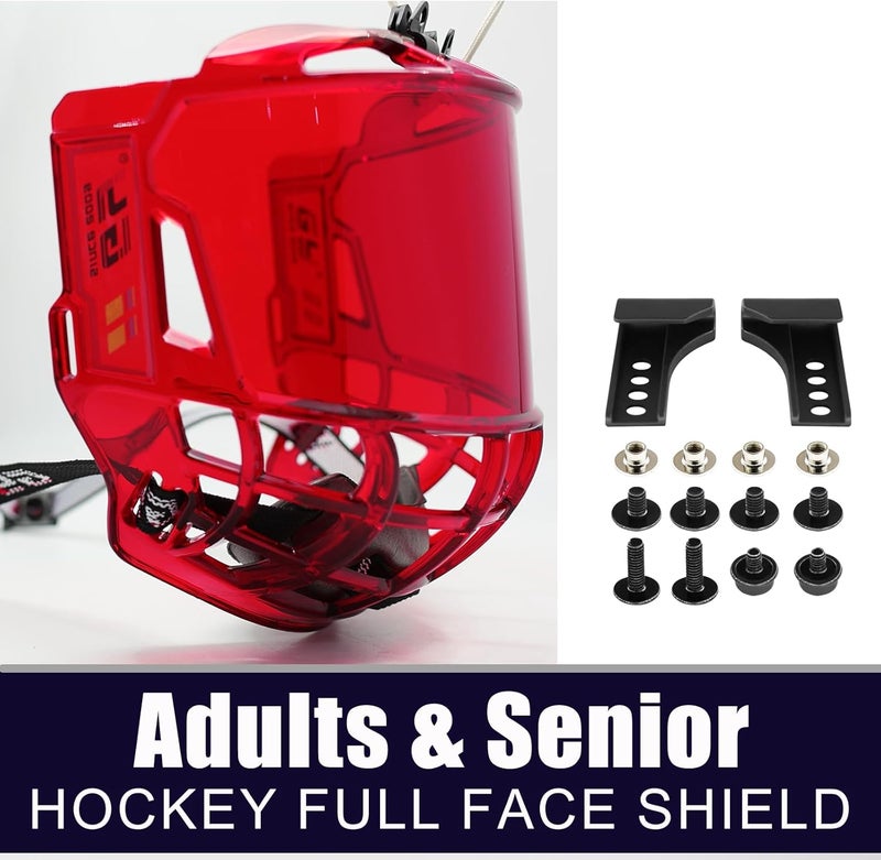 GY Hockey Full Face Shield Visor Senior Ice Hockey Helmet Face Shield Adult & Youth, Anti-Scratch/Anti-Fog/Ce Certified - Image 3